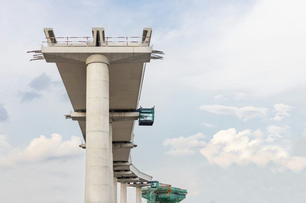 Construction of mass light rail transit track infrastructure in progress in Malaysia